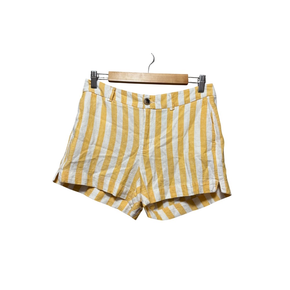 Old Navy Everyday Short Women 4 Yellow White Striped Excellent Casual Summer